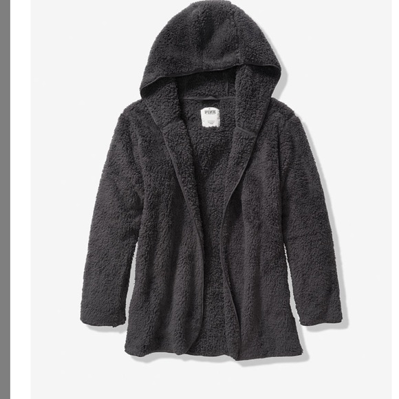 $22FIRM!! NEW VS Sherpa cardigan WaRM sweater M/L - Picture 2 of 4